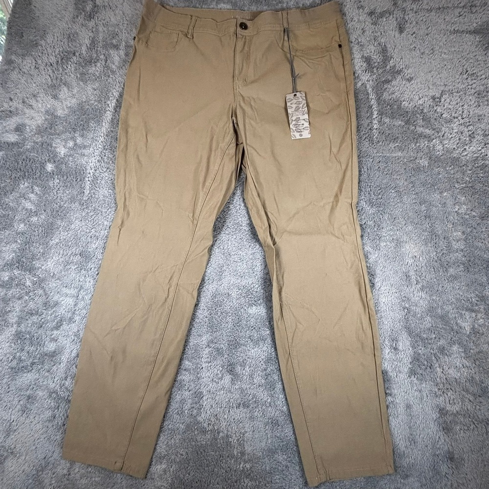 Elite Jeans Active Stretch Skinny Pants Khaki Tan Size 17/18 NWT